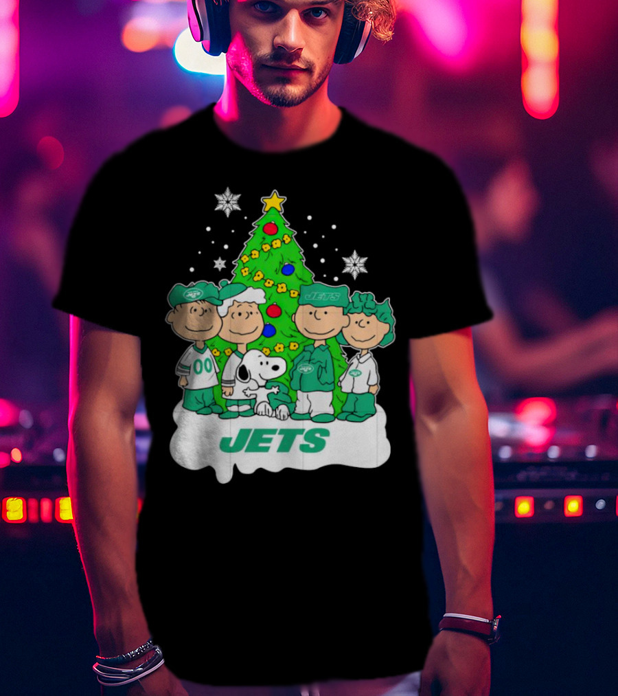 Peanuts Characters Jets Christmas Tree Holiday T-Shirt