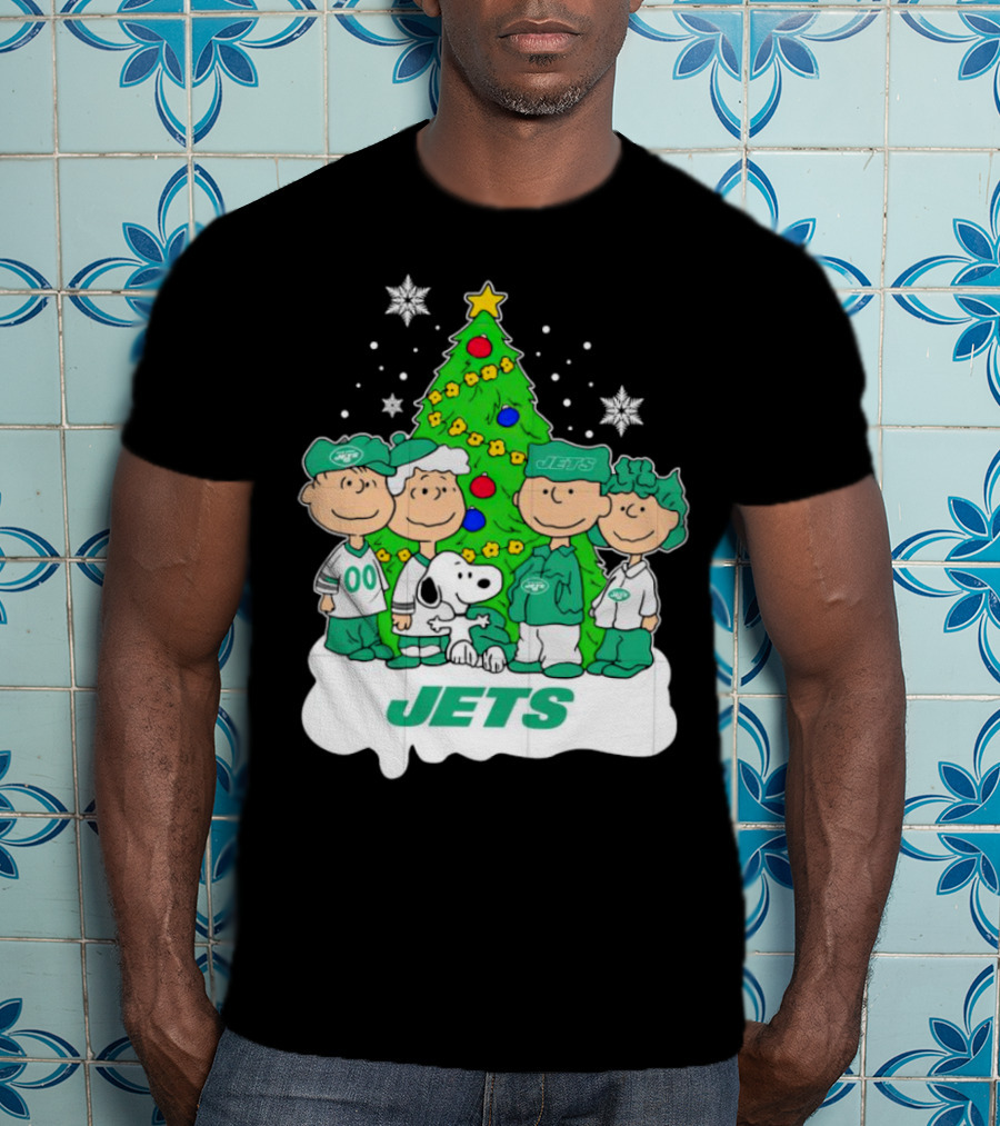 Peanuts Characters Jets Christmas Tree Holiday T-Shirt