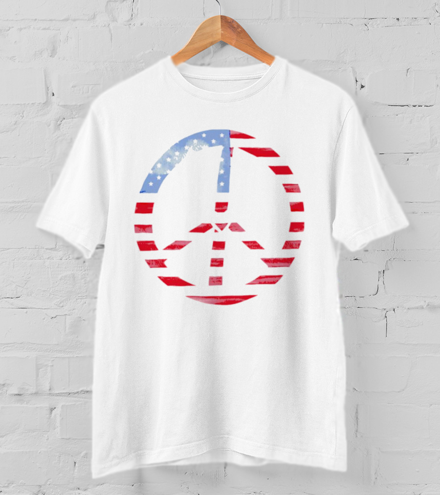 USA Flag Peace Symbol T-Shirt