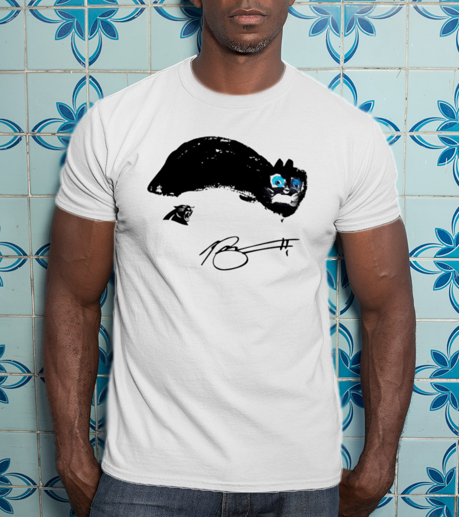 Bryce Young Panthers Signature Sketch T-Shirt