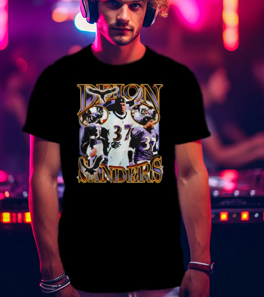Deion Sanders Ravens Number 37 Football Dreams T-Shirt