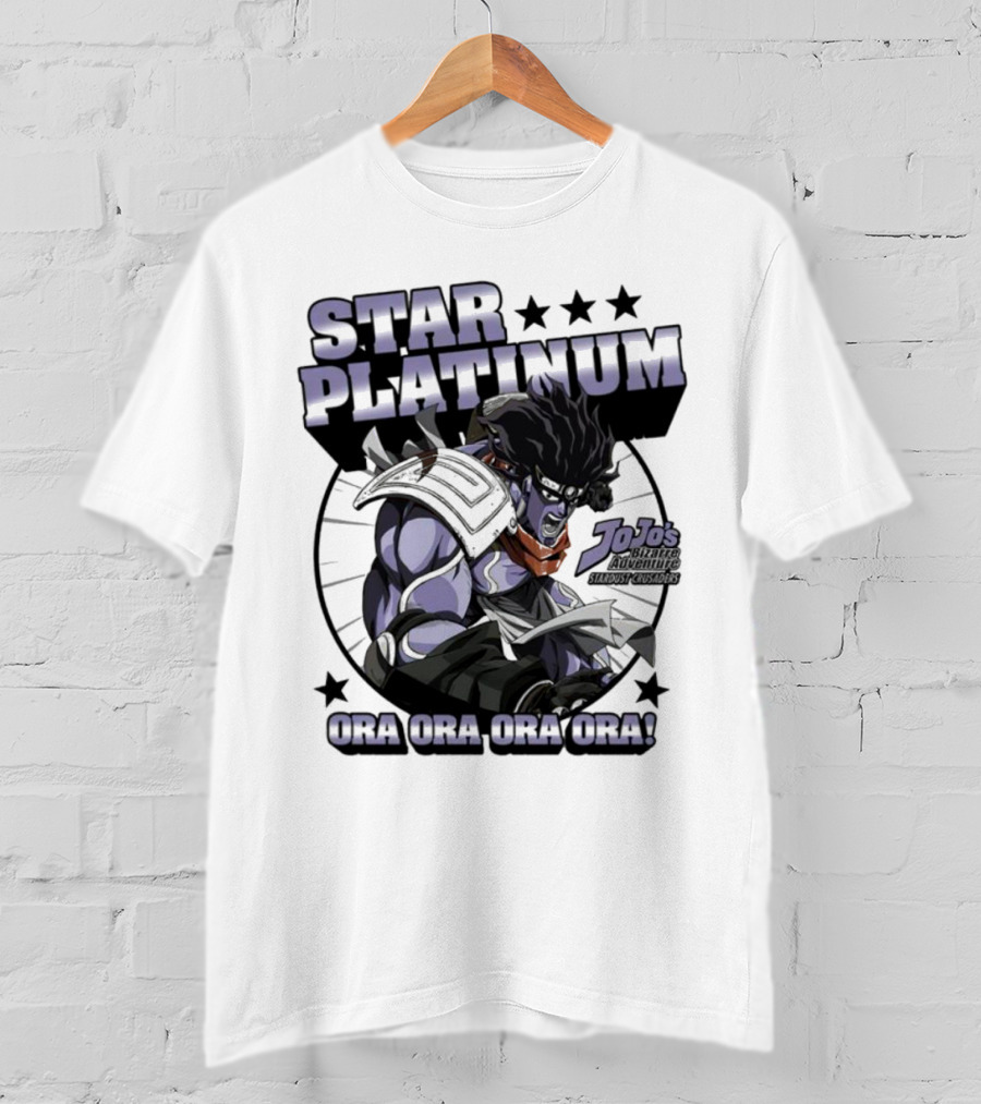 Star Platinum JoJo's Bizarre Adventure Ora Ora Ora Circle T-Shirt