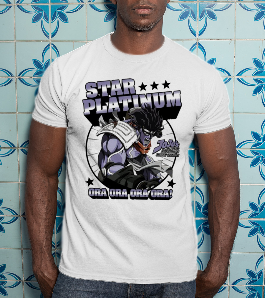Star Platinum JoJo's Bizarre Adventure Ora Ora Ora Circle T-Shirt