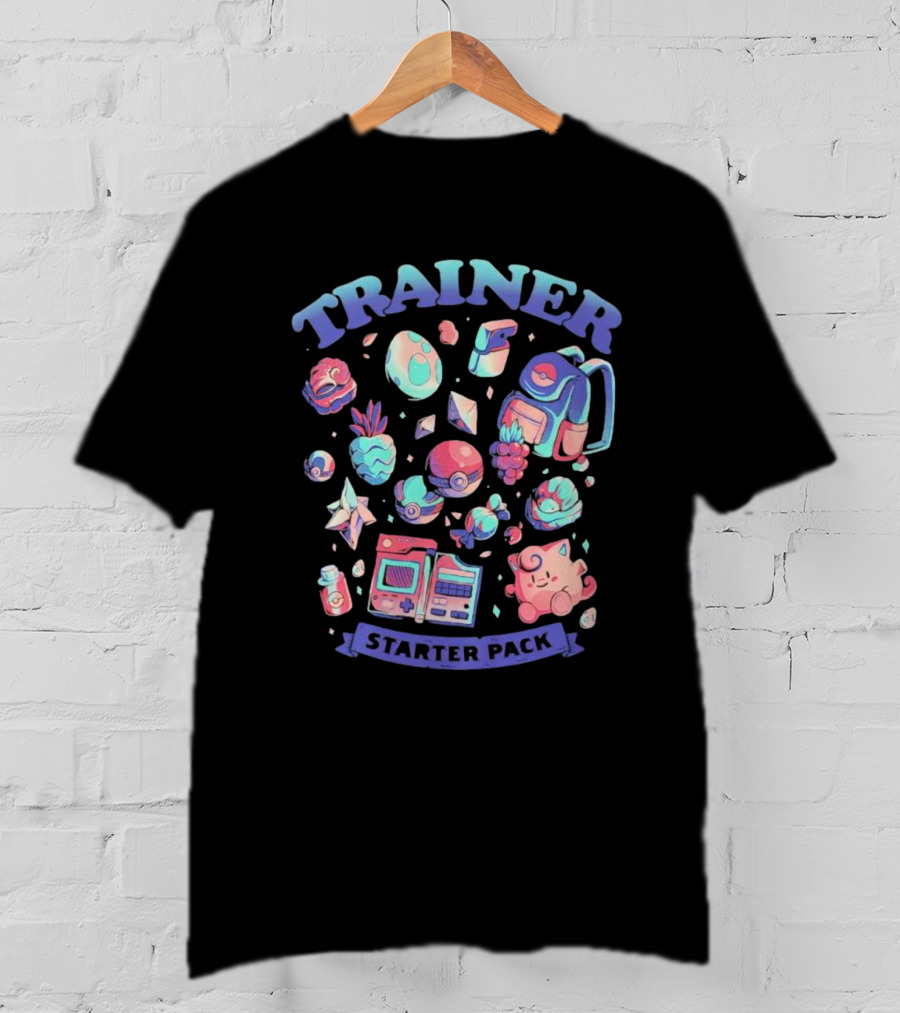 Trainer Starter Pack Pokeballs Pokemon Items And Clefairy T-Shirt