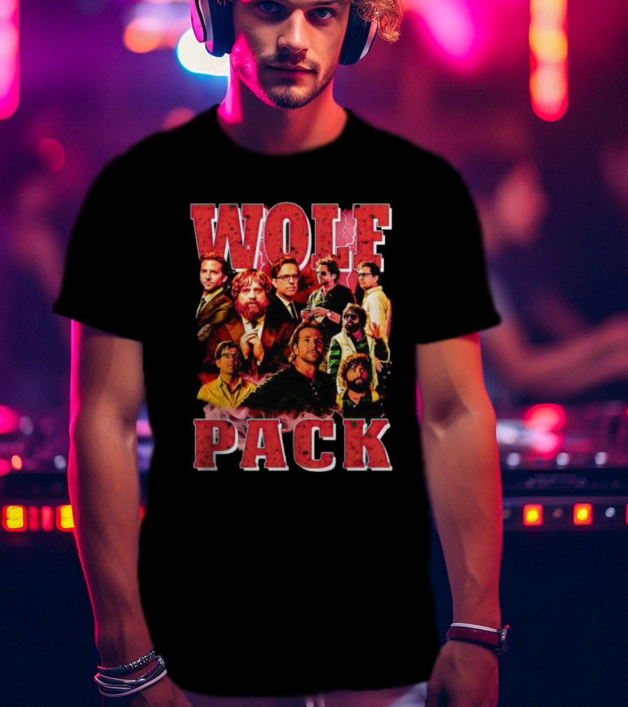 WOLF PACK Picture Collage Hangover Movie Cast Reunion T-Shirt