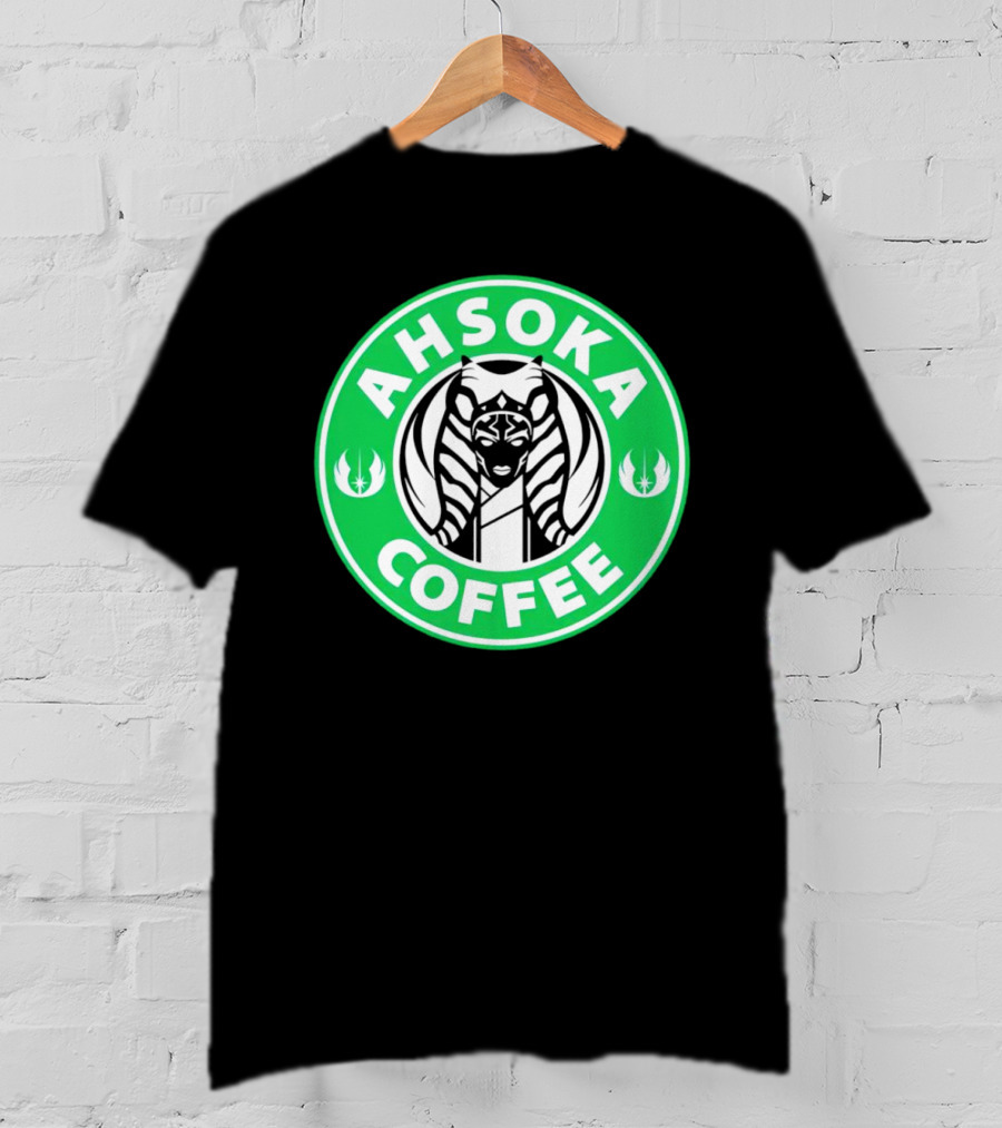 Ahsoka Coffee Star Wars Parody Logo Jedi Symbols T-Shirt