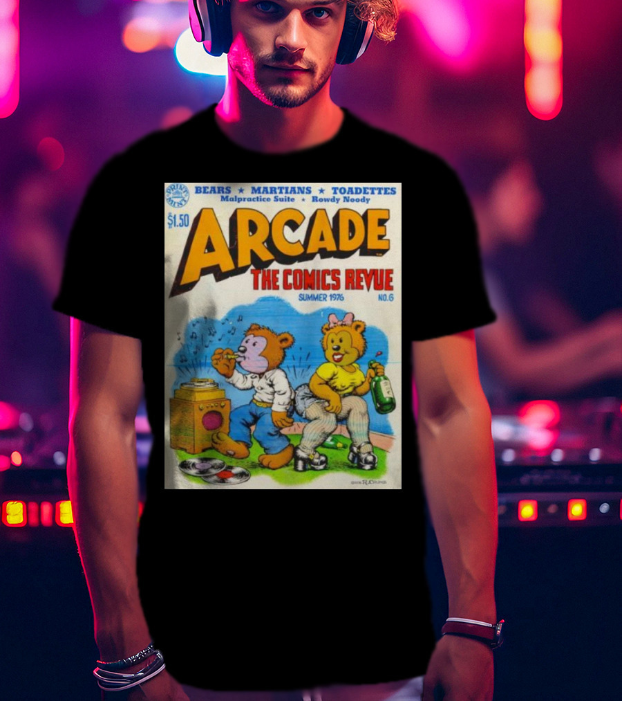 Arcade The Comics Revue Bears Martians Toadettes Summer 1976 No. 6 Malpractice Suite Rowdy Noody T-Shirt