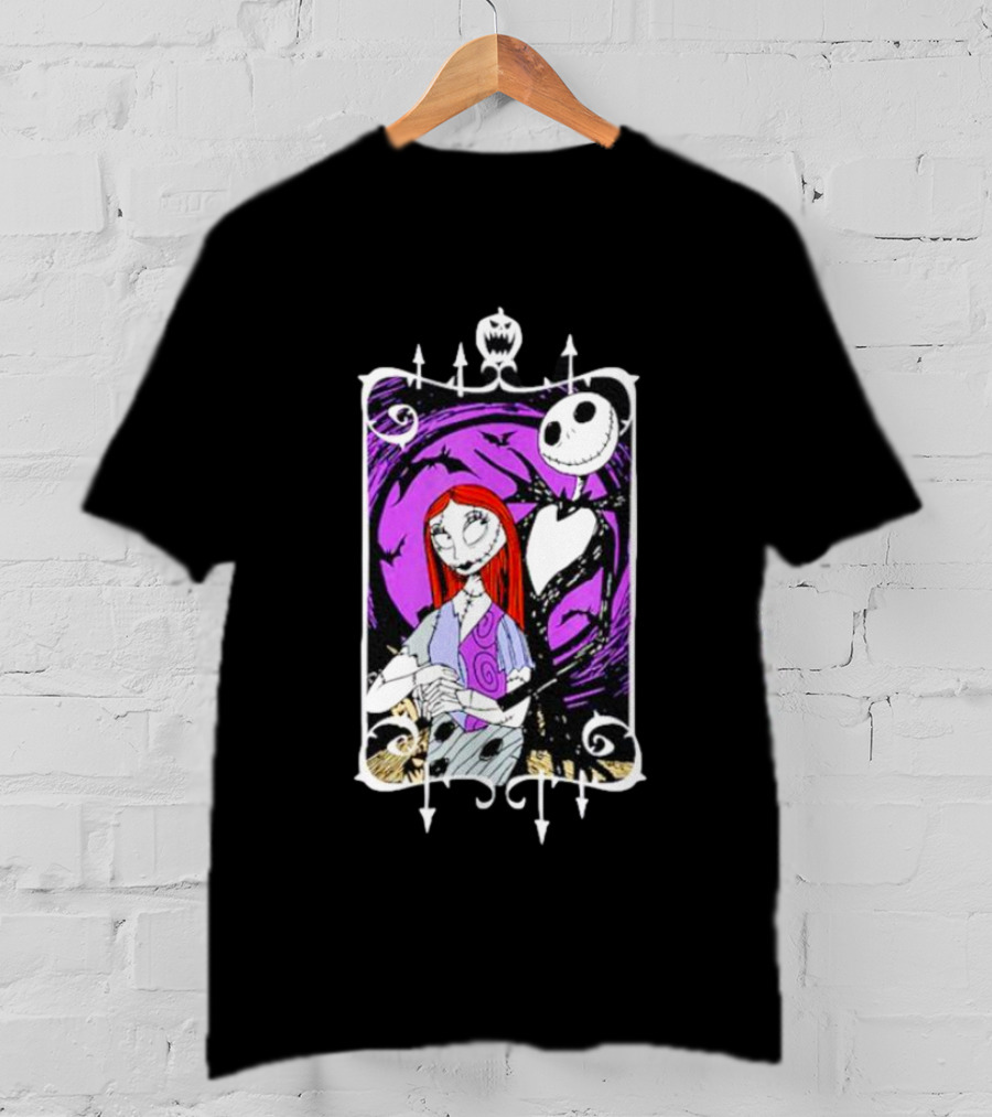 Jack And Sally Nightmare Moonlit Embrace T-Shirt