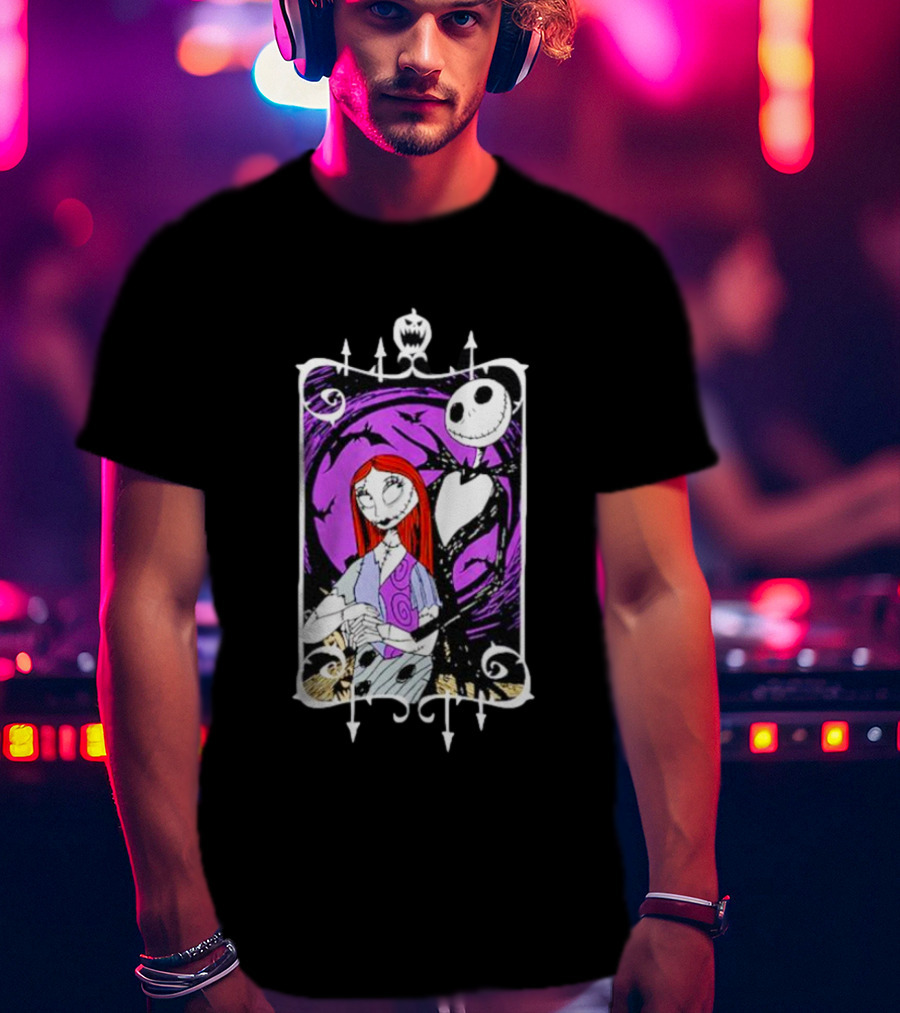 Jack And Sally Nightmare Moonlit Embrace T-Shirt