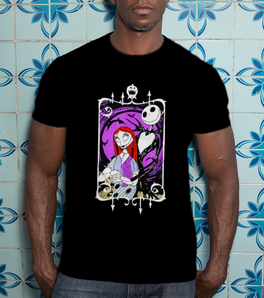 Jack And Sally Nightmare Moonlit Embrace T-Shirt