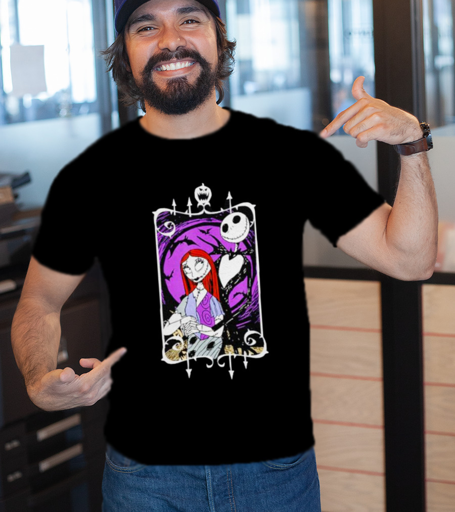 Jack And Sally Nightmare Moonlit Embrace T-Shirt