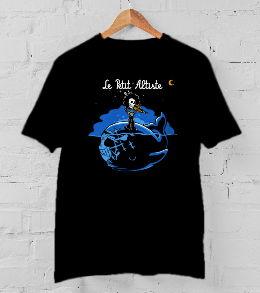Le Petit Altiste Skeleton Violinist On Whale Under Moon T-Shirt