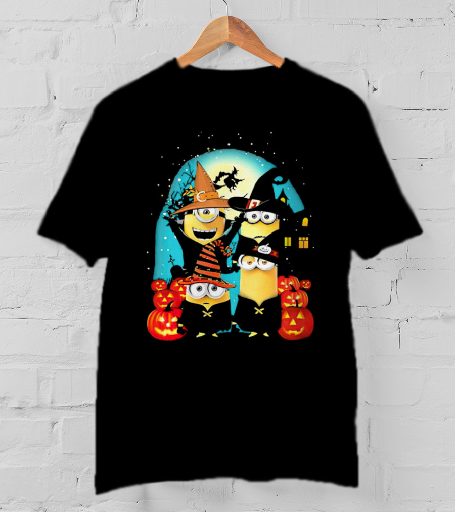 Minions Halloween Night Pumpkin Witch Costumes T-Shirt