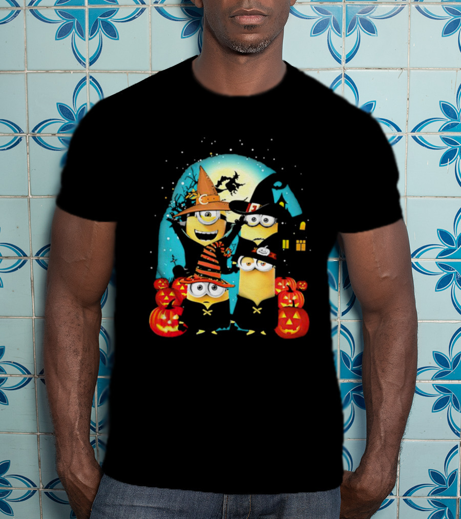 Minions Halloween Night Pumpkin Witch Costumes T-Shirt
