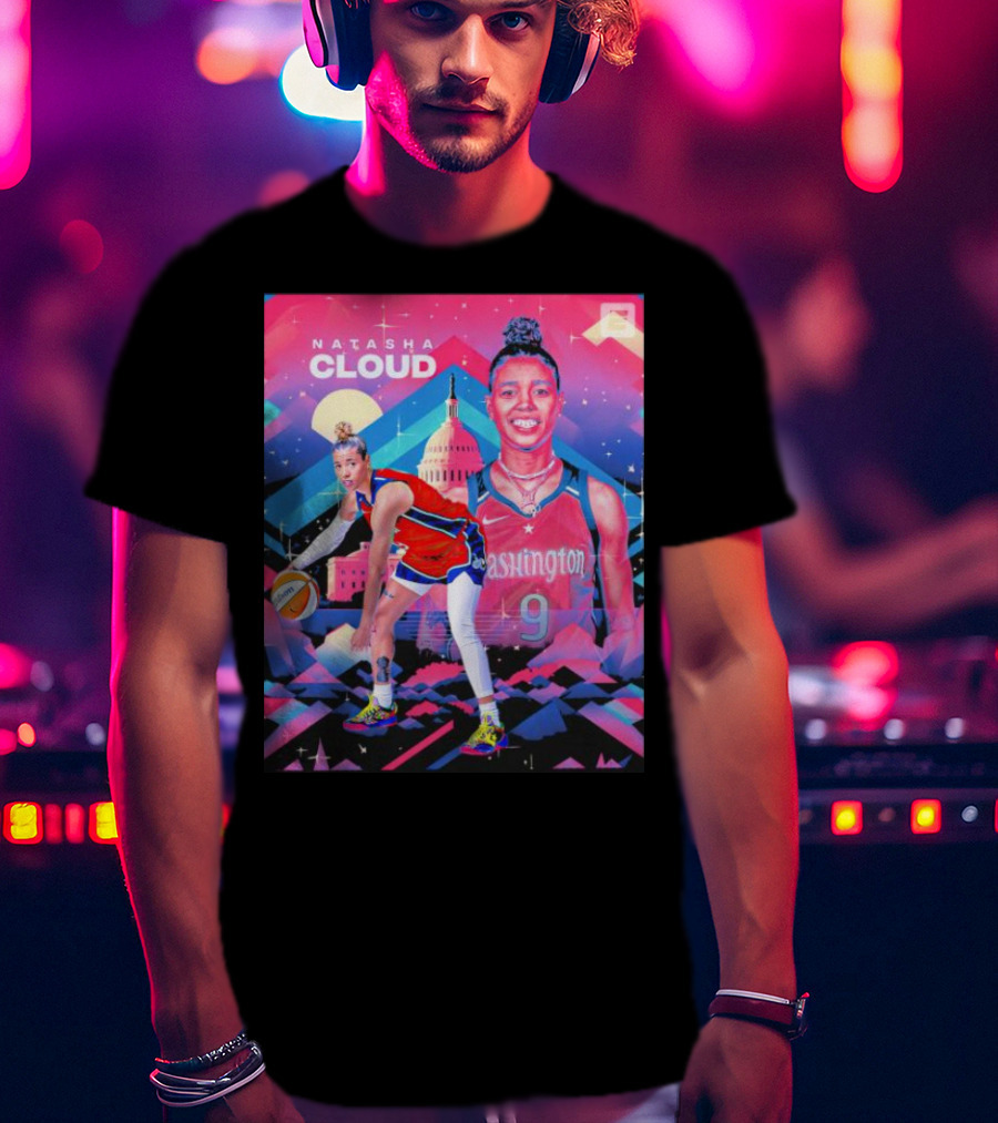 Natasha Cloud Washington Mystics Basketball 9 Capital Skyline T-Shirt