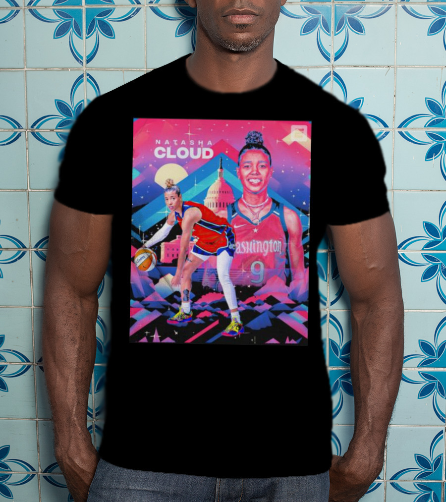 Natasha Cloud Washington Mystics Basketball 9 Capital Skyline T-Shirt