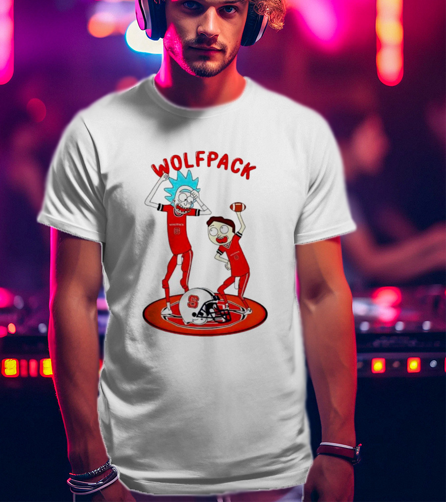 NC State Wolfpack Rick And Morty Football Dance Party T-Shirt