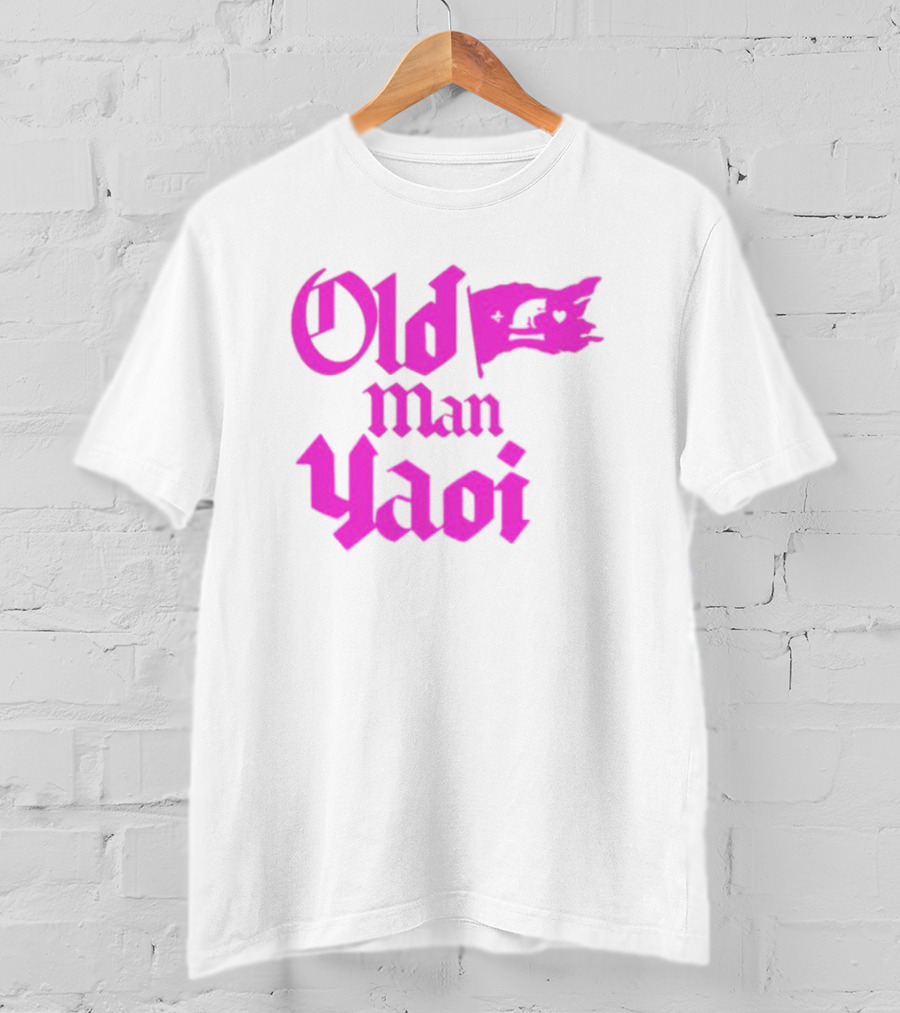 Old Man Yaoi Pink Gothic Text T-Shirt