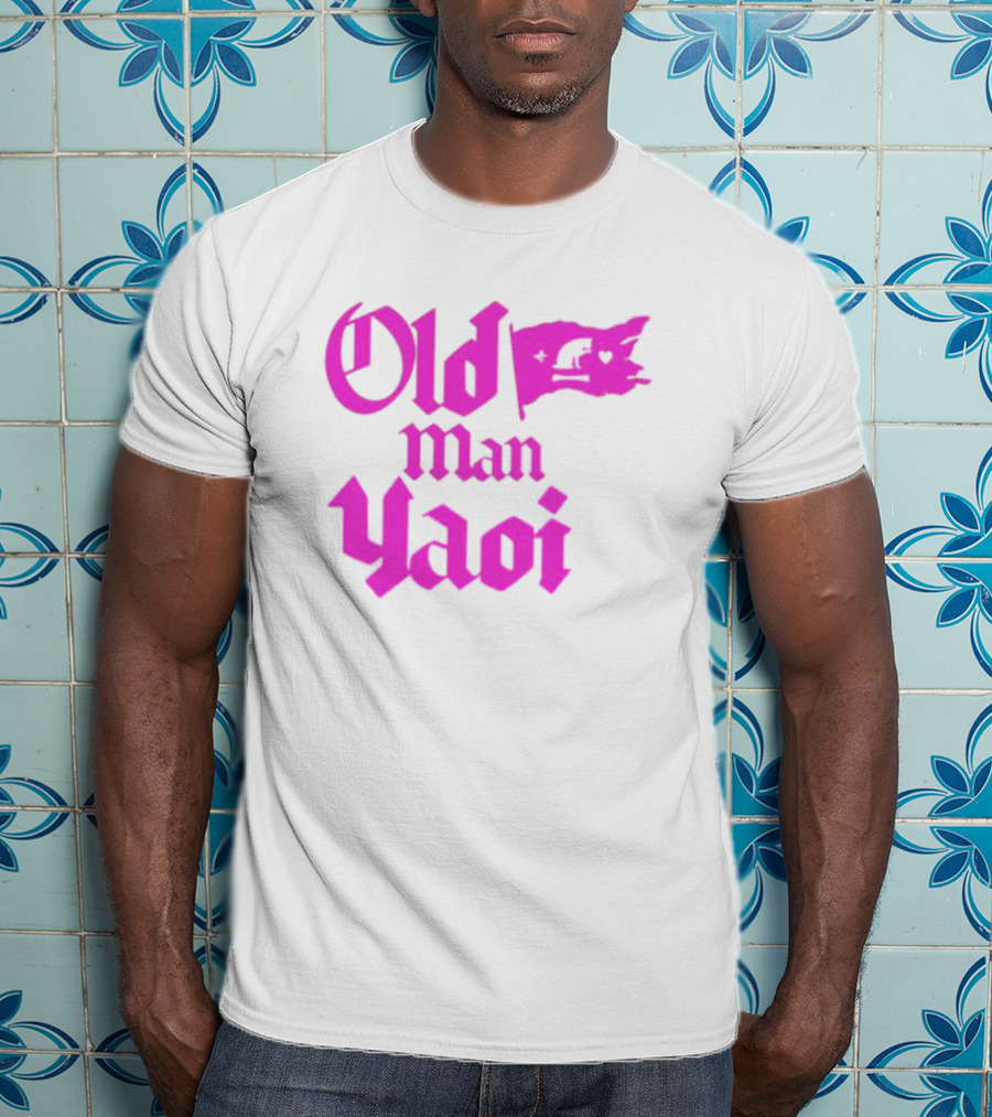 Old Man Yaoi Pink Gothic Text T-Shirt