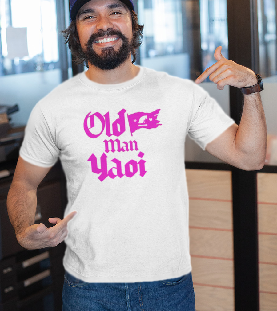 Old Man Yaoi Pink Gothic Text T-Shirt