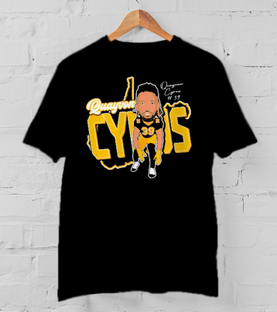 Quayvon Cyrus Caricature #39 Signature Football T-Shirt