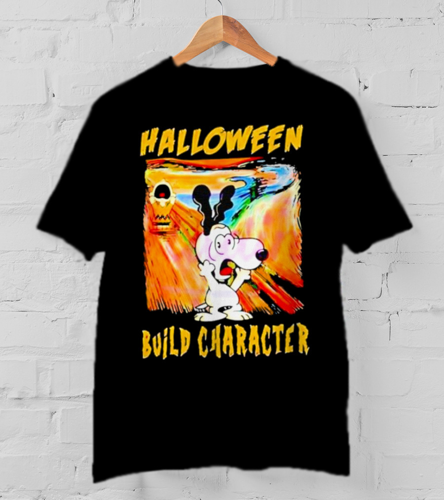 Halloween Build Character Snoopy Scream Painting T-Shirt