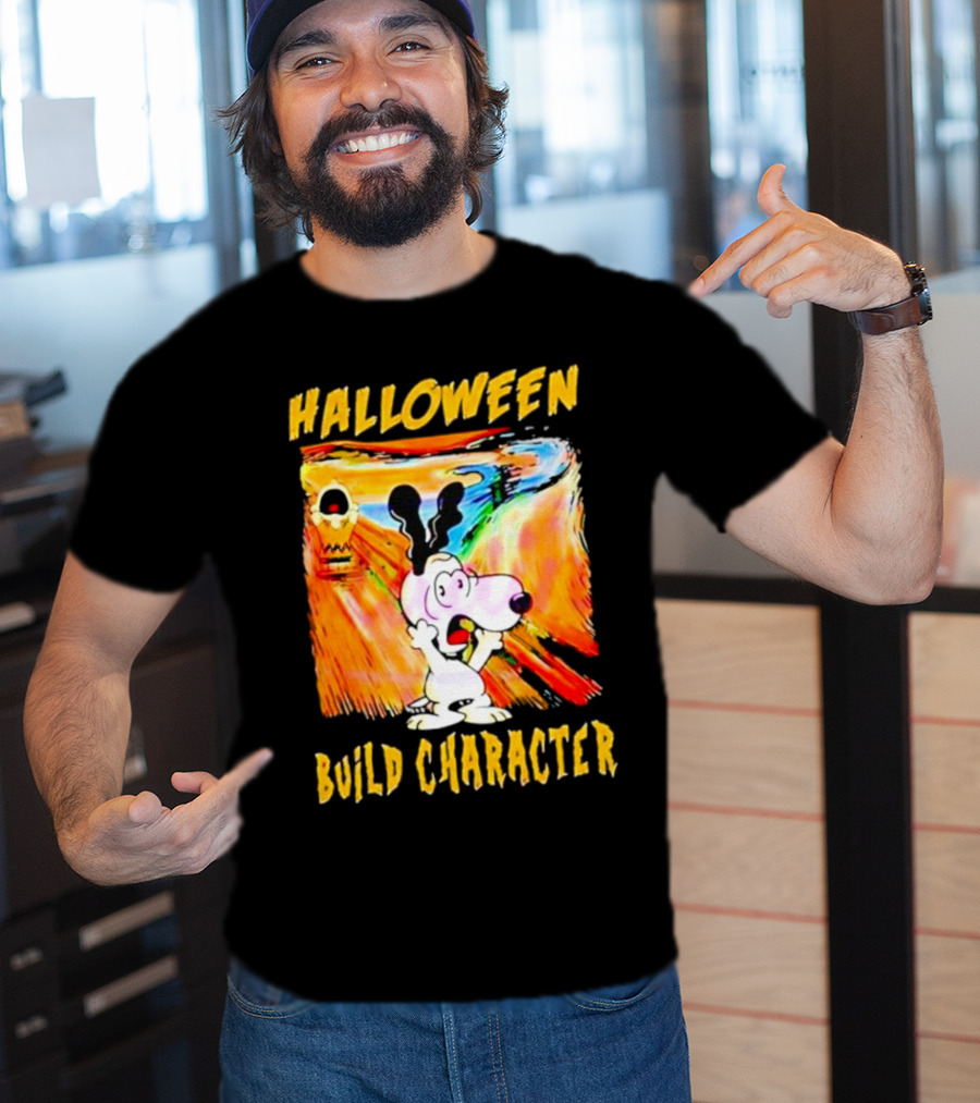 Halloween Build Character Snoopy Scream Painting T-Shirt