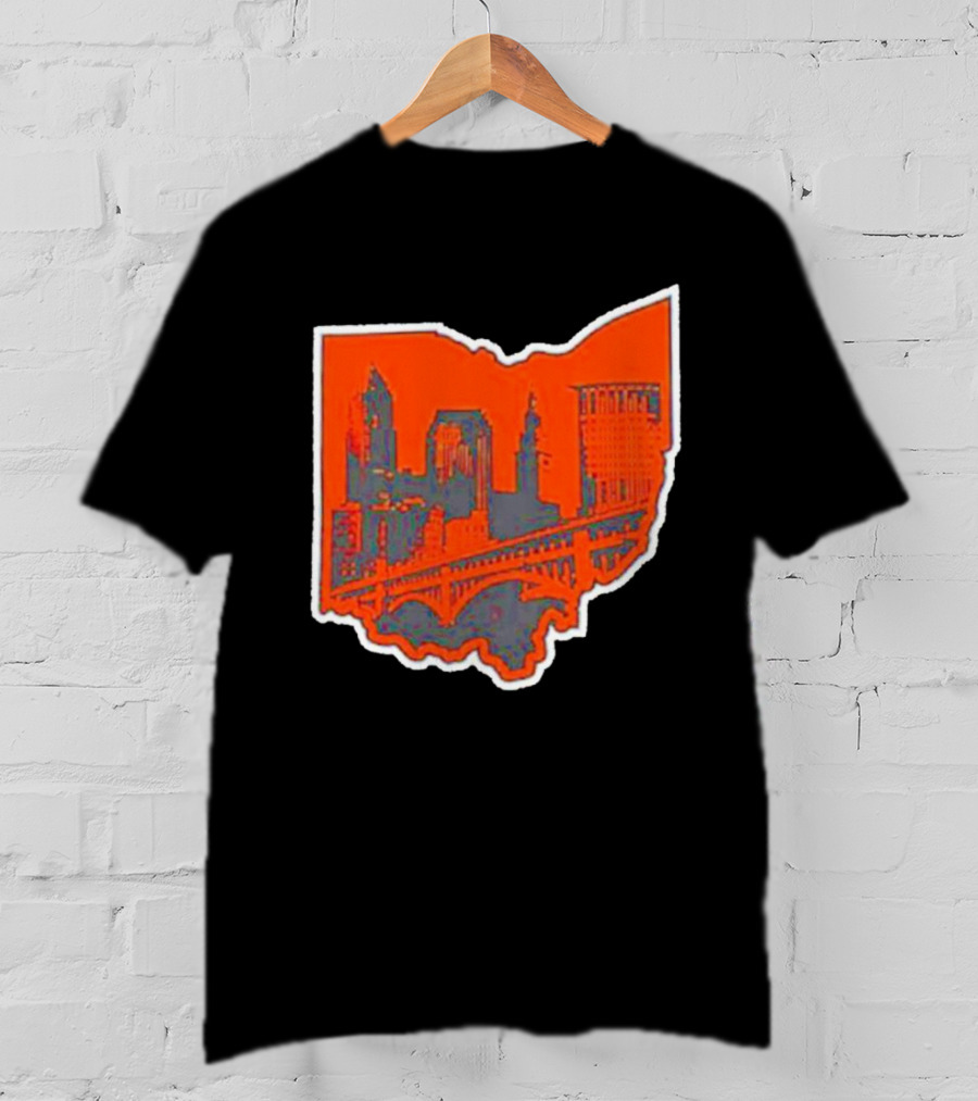 Where I’m From Cleveland State Skyline In Ohio Shape T-Shirt