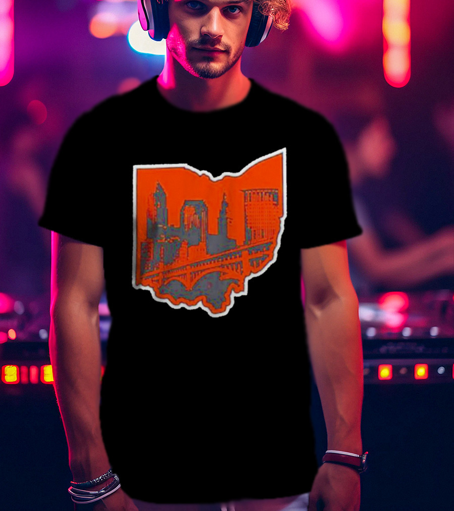 Where I’m From Cleveland State Skyline In Ohio Shape T-Shirt