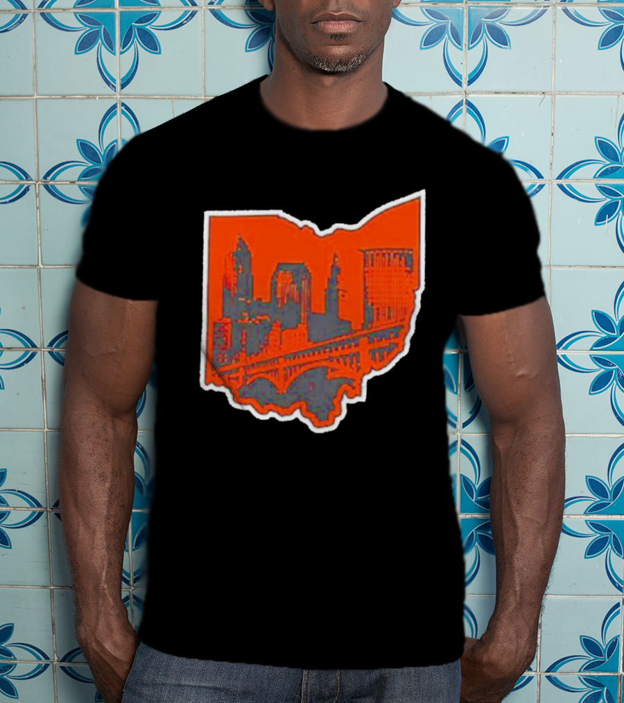 Where I’m From Cleveland State Skyline In Ohio Shape T-Shirt
