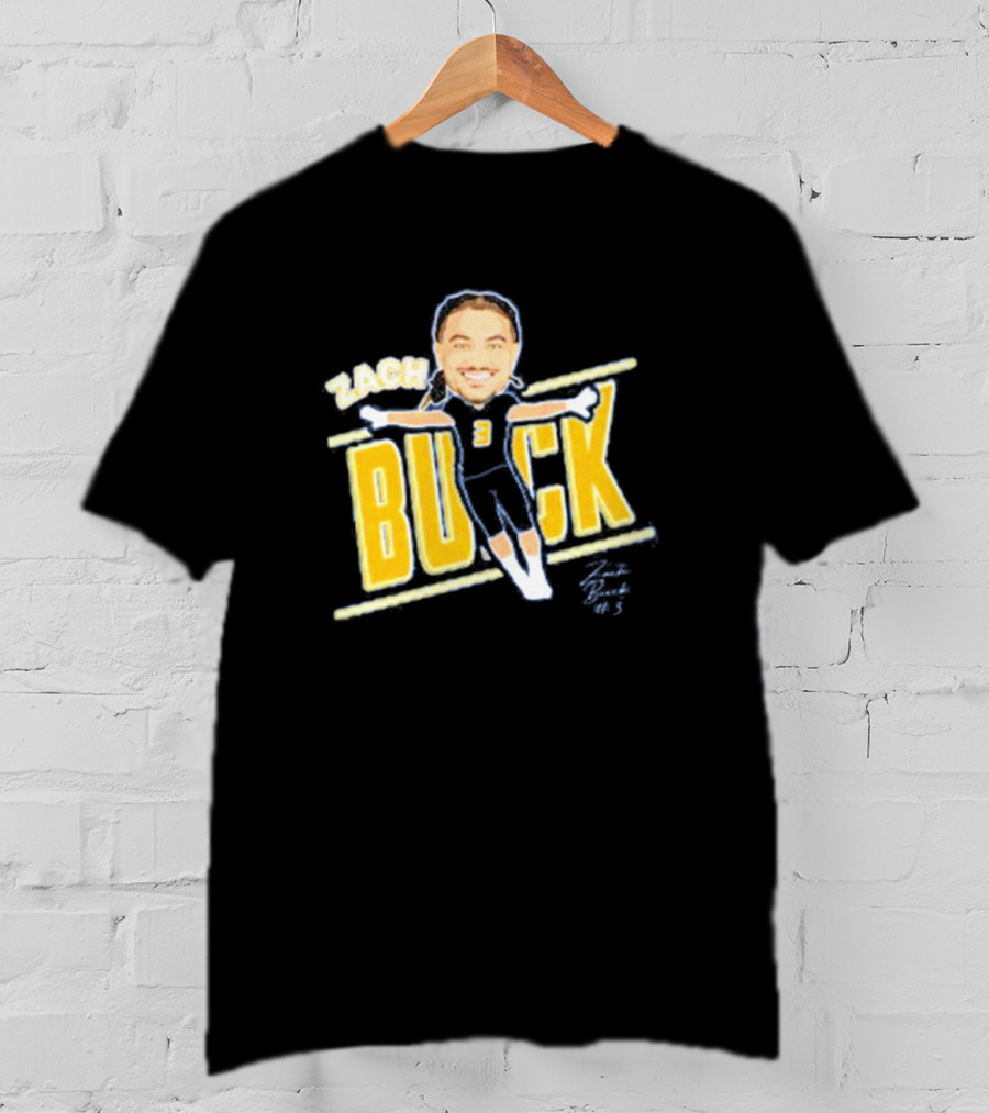Zach Buick Caricature Signature Celebrating Number 3 T-Shirt