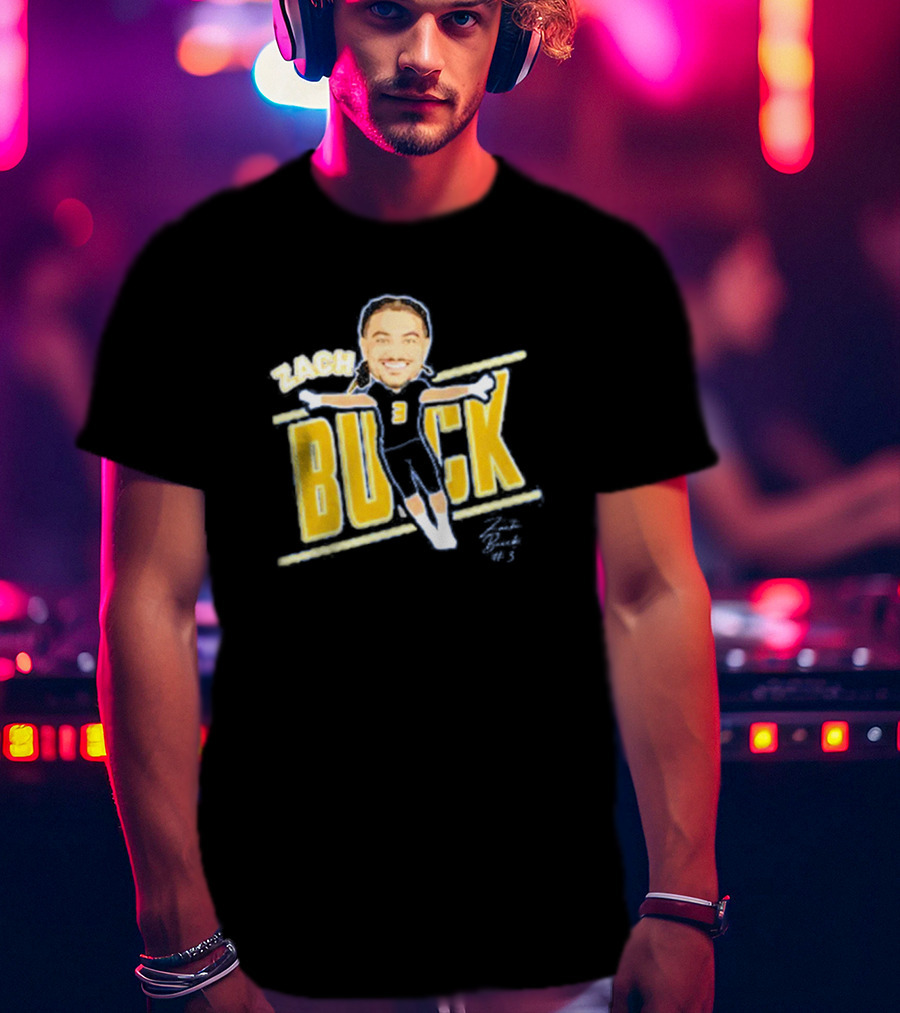 Zach Buick Caricature Signature Celebrating Number 3 T-Shirt