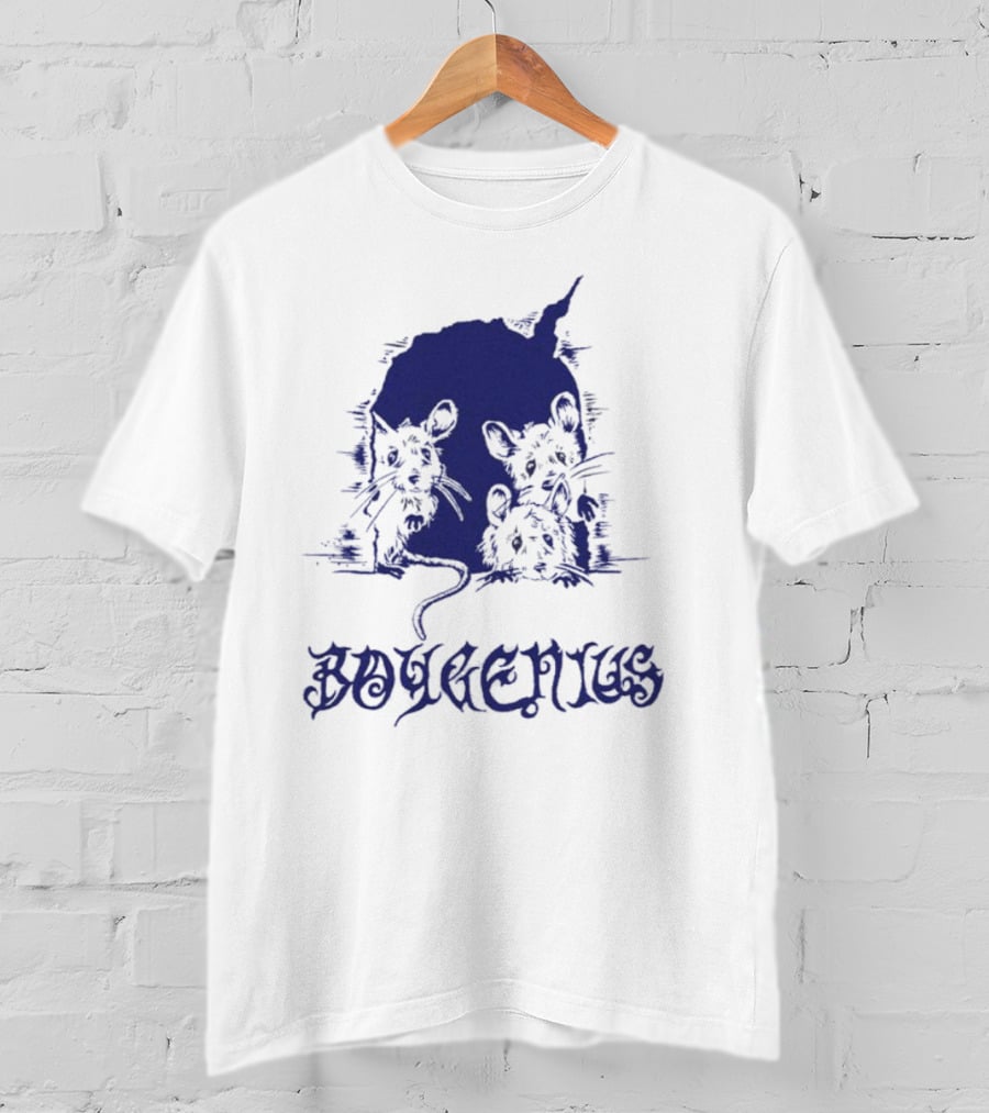Boygenius Blue Mice Trio Dark Gothic Font T-Shirt