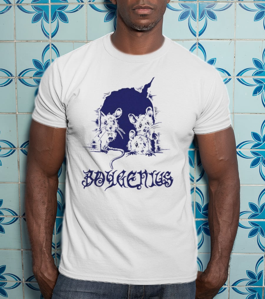 Boygenius Blue Mice Trio Dark Gothic Font T-Shirt