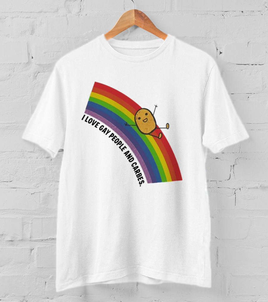 I Love Gay People And Carbes Rainbow Potato T-Shirt