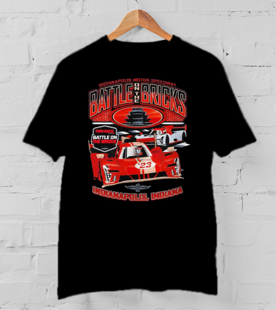 Indianapolis Motor Speedway Battle On The Bricks Racing Scene Indianapolis Indiana T-Shirt