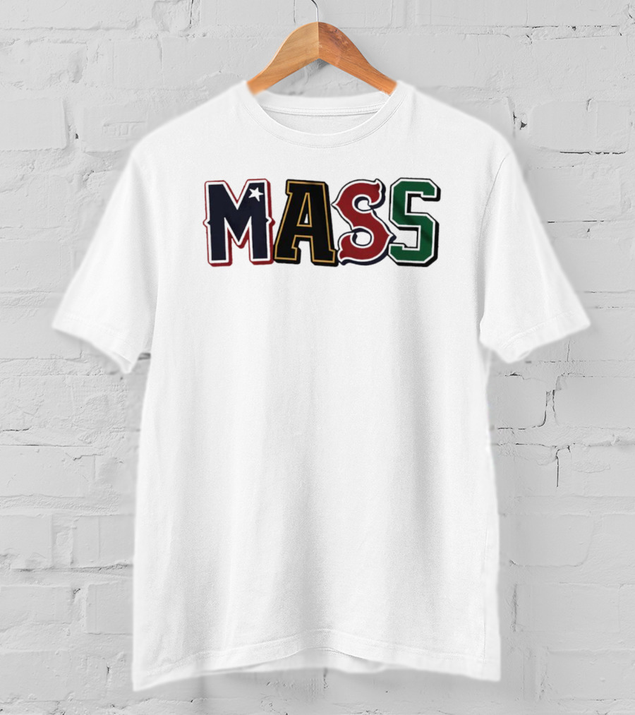 Mass Letter Logo In Multiple Colors T-Shirt