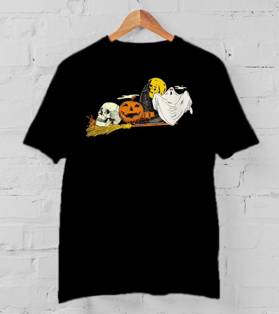 Vintage Kentucky Halloween Ghost Pumpkin Skull Moon T-Shirt