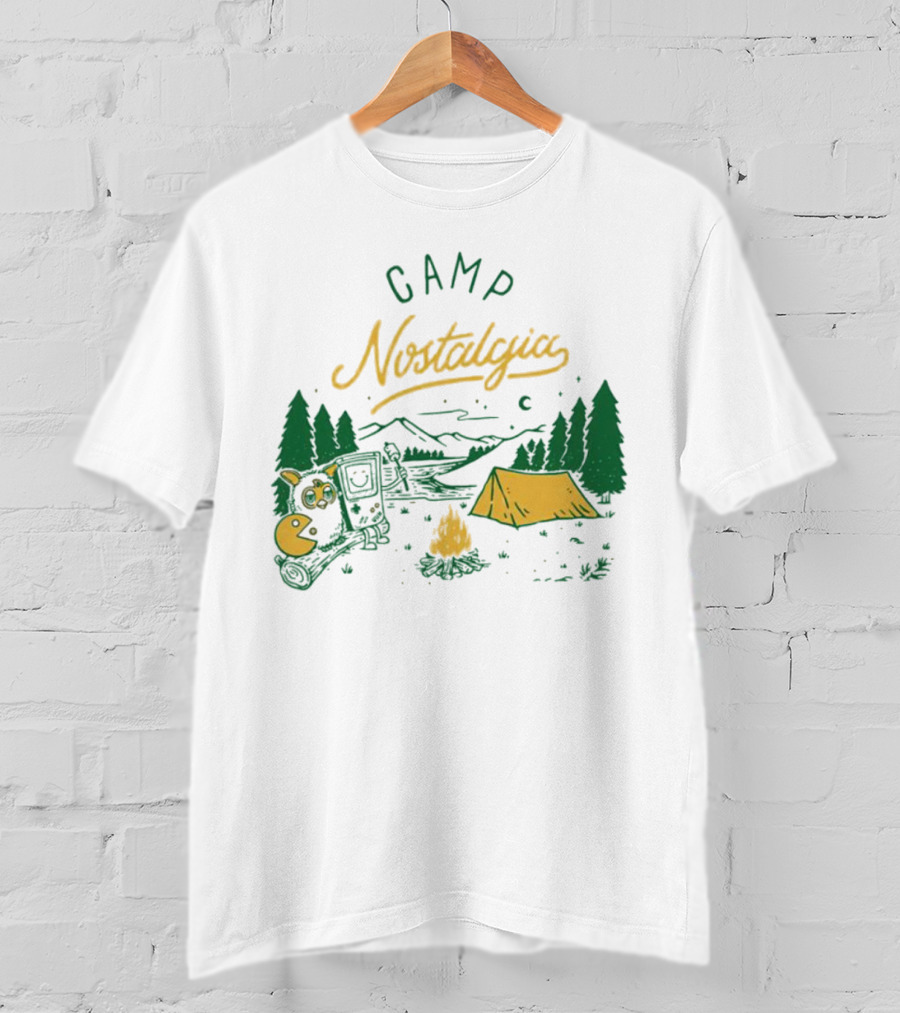 Camp Nostalgia Campfire Tent Forest Night Scene T-Shirt