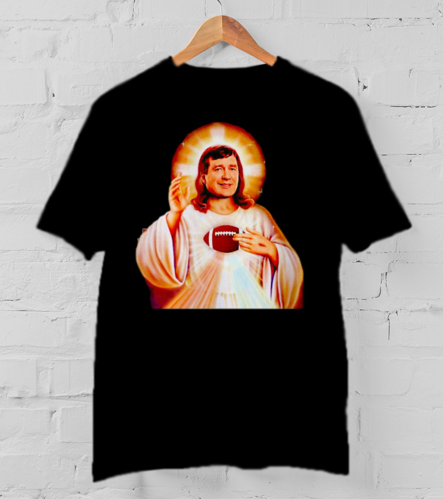 Church Of Smart Jesus With Football Halo T-Shirt