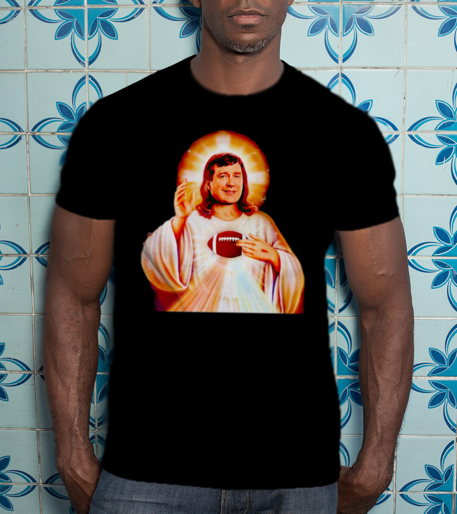 Church Of Smart Jesus With Football Halo T-Shirt
