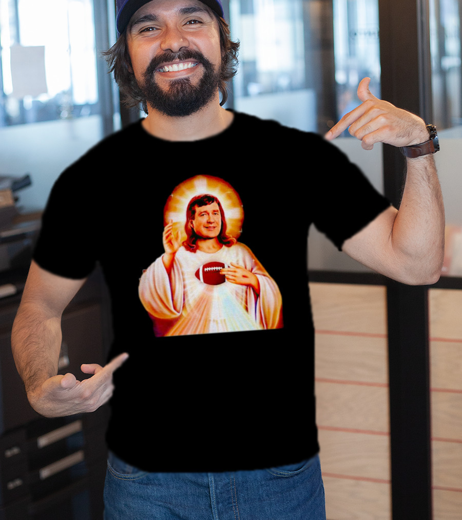 Church Of Smart Jesus With Football Halo T-Shirt