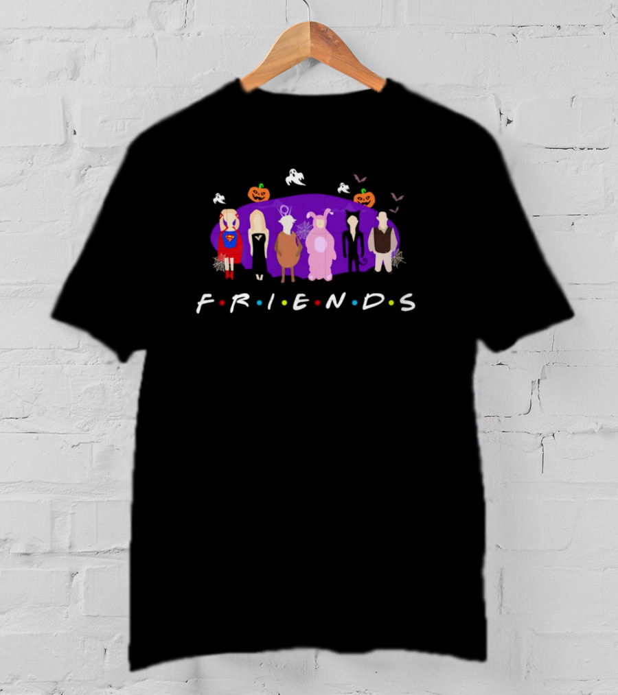 F.R.I.E.N.D.S Halloween Costumes With Pumpkins Ghosts Bats T-Shirt