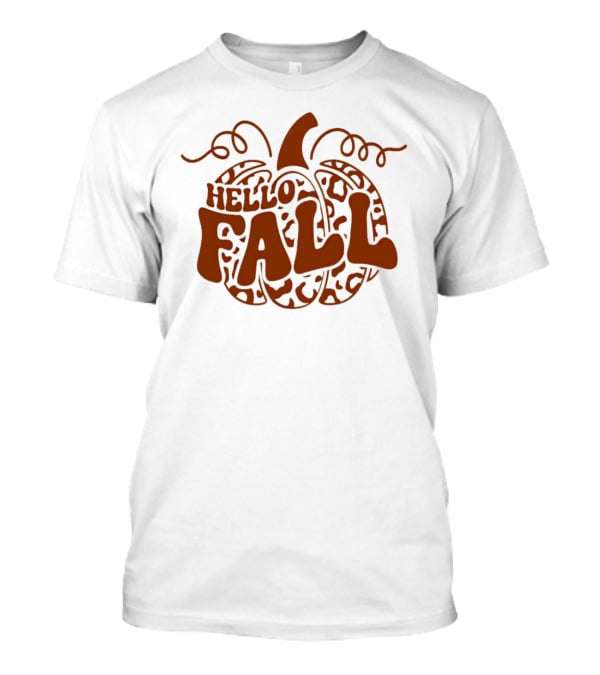 Hello Fall Leopard Pumpkin T-Shirt