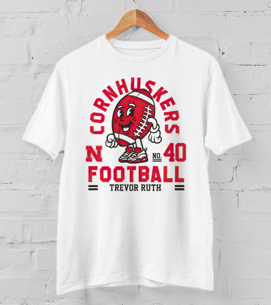Cornhuskers Nebraska Football Trevor Ruth 40 T-Shirt