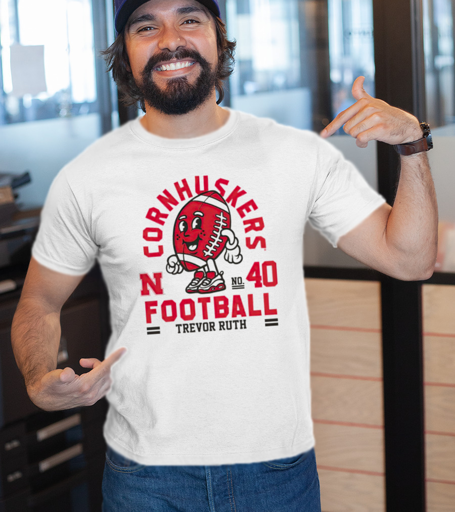 Cornhuskers Nebraska Football Trevor Ruth 40 T-Shirt