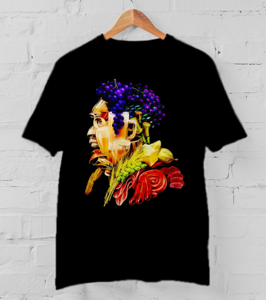 Toru Yano Damashie Baroque Food Face With Grapes And Wheat T-Shirt