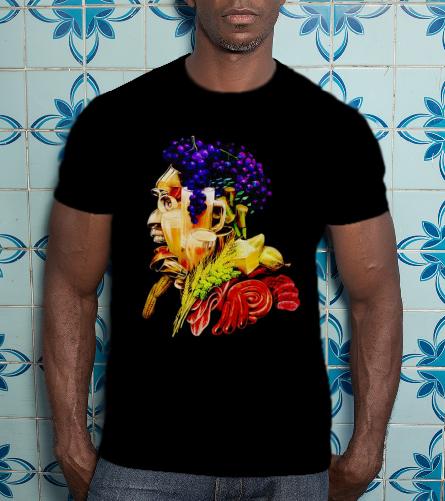 Toru Yano Damashie Baroque Food Face With Grapes And Wheat T-Shirt
