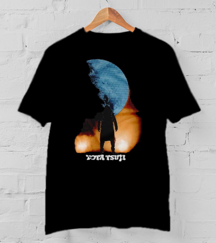 Yota Tsuji Moonrise Silhouette Against Orange And Blue Sky T-Shirt