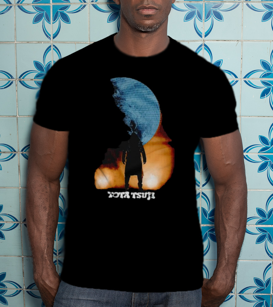 Yota Tsuji Moonrise Silhouette Against Orange And Blue Sky T-Shirt